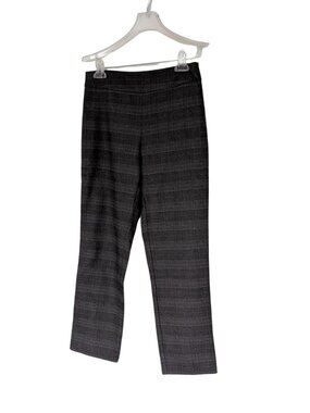 Cleo Petite Grey Striped Stretch Ankle Pants Size 4-6 Work Trousers
